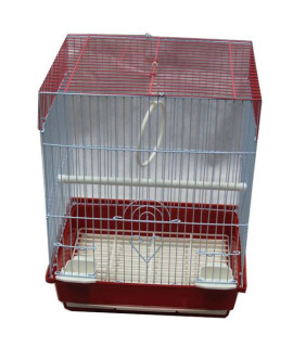 Iconic Pet - Flat Top Bird Cage - Small - Red