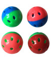 Iconic Pet - Two-Tone Plastic Ball With Bell - 4 pack - Assorted