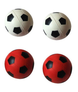 Iconic Pet - Bouncing Sponge Football - 4 Pack - Red/White