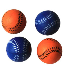 Iconic Pet - Bouncing Sponge Softball - 4 Pack - Blue/Orange