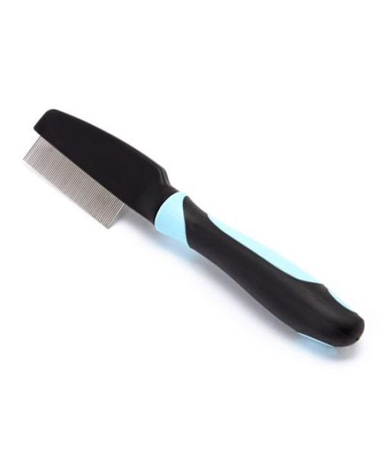 Iconic Pet - Single Sided Pin Comb (flea comb) - Blue