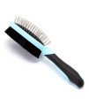 Iconic Pet - Double Sided Brush (Bristle & Hard Pin) - Blue