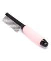 Iconic Pet - Single Sided Pin Comb with Silica Gel Soft Handle - Pink