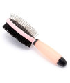 Iconic Pet - Double Sided Brush with Silica Gel Soft Handle (Bristle & Hard Pin) - Pink