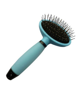 Iconic Pet - Pin Brush with Silica Gel Soft Handle - Blue