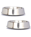 (Set of 2) - Anti Ant Stainless Steel Non Skid Pet Bowl for Dog or Cat - 8 oz - 1 cup