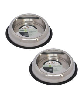 (Set of 2) - Heavy Weight Non-Skid Easy Feed High Back Pet Bowl for Dog or Cat - 32 oz - 4 cup