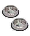 (Set of 2) - Heavy Weight Non-Skid Easy Feed High Back Pet Bowl for Dog or Cat - 64 oz - 8 cup