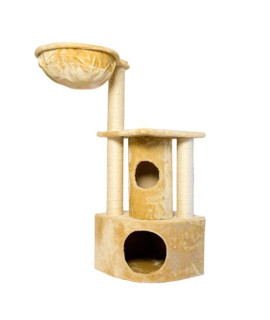 Iconic Pet - Peek-a-boo Cat Tree with sisal scratching posts - Beige