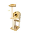 Iconic Pet - Multi Level Cat Tree Playground with multiple sisal posts and condo - Beige