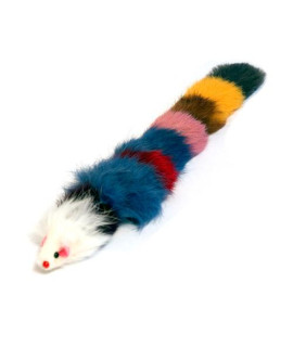 Iconic Pet - Multi-Colored Fur Weasel Toy