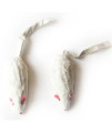 6 Pack Short Hair Fur Mice - Large - White - 12 Pieces