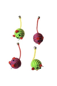 6 Pack Nylon Rope Fun Ball - Red/Green - 24 Pieces - 12 Each