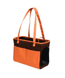 Iconic Pet - FurryGo Pet Shoulder Carrier/Bag - Coffee/Orange