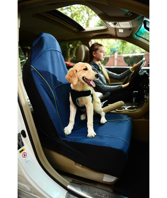 Iconic Pet - FurryGo Pet Single Car Seat Cover - Navy Blue