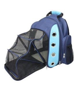 Iconic Pet - FurryGo Luxury Backpack Pet Carrier with Lounge - Navy Blue