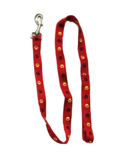 Iconic Pet - Paw Print Leash - Red - Xsmall