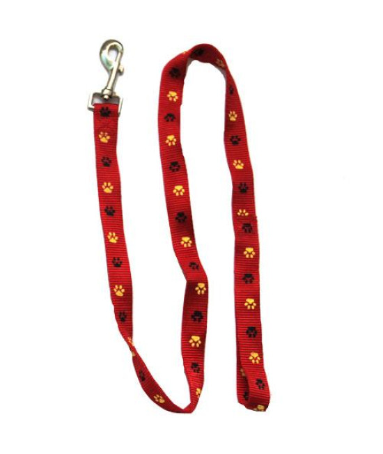 Iconic Pet - Paw Print Leash - Red - Small