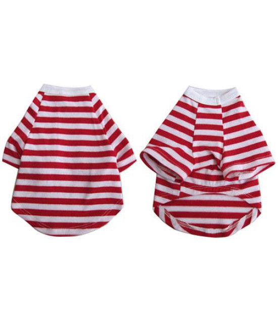 Iconic Pet - Pretty Pet Red and White Striped Top - X Small