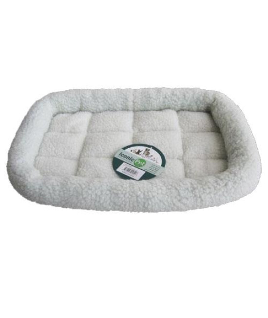 Iconic Pet - Premium Synthetic Sheepskin Handy Bed - White - Medium