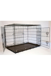 Iconic Pet - Foldable Double Door Pet Dog Cat Training Crate with Divider - 30"