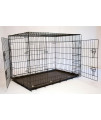 Iconic Pet - Foldable Double Door Pet Dog Cat Training Crate with Divider - 30"