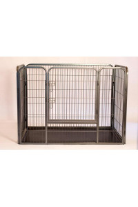 Iconic Pet - Heavy Duty Rectangle Tube pen Dog Cat Pet Training Kennel Crate - 36" Height