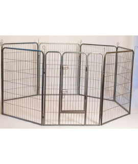 Iconic Pet - Heavy Duty Metal Tube pen Pet Dog Exercise and Training Playpen - 32" Height