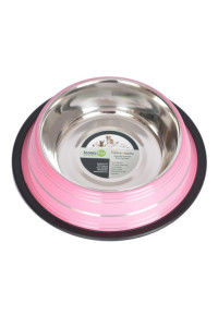 Color Splash Stripe Non-Skid Pet Bowl 8 oz - Pink