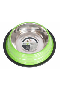 Color Splash Stripe Non-Skid Pet Bowl 16 oz - Green