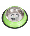 Color Splash Stripe Non-Skid Pet Bowl 32 oz - Green