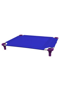 40x30 Pet Cot in Blue with Purple Legs, Unassembled