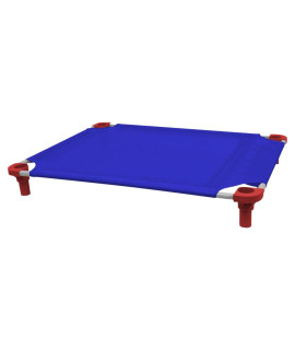 40x30 Pet Cot in Blue with Red Legs, Unassembled