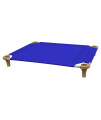 40x30 Pet Cot in Blue with Tan Legs, Unassembled
