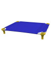 40x30 Pet Cot in Blue with Yellow Legs, Unassembled