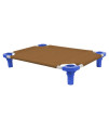 30x22 Pet Cot in Brown with Blue Legs, Unassembled