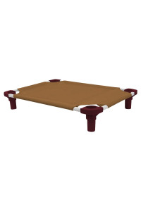 30x22 Pet Cot in Brown with Burgundy Legs, Unassembled