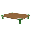 30x22 Pet Cot in Brown with Dustin Green Legs, Unassembled