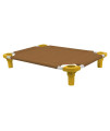 30x22 Pet Cot in Brown with Gold Legs, Unassembled