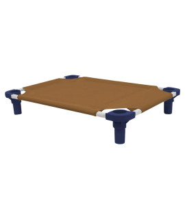 30x22 Pet Cot in Brown with Navy Legs, Unassembled