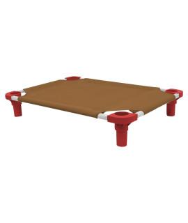 30x22 Pet Cot in Brown with Red Legs, Unassembled