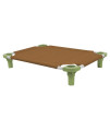 30x22 Pet Cot in Brown with Sage Legs, Unassembled