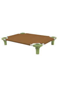 30x22 Pet Cot in Brown with Sage Legs, Unassembled