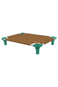 30x22 Pet Cot in Brown with Teal Legs, Unassembled