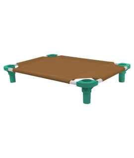 30x22 Pet Cot in Brown with Teal Legs, Unassembled