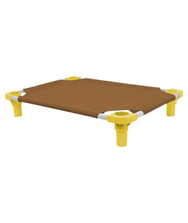 30x22 Pet Cot in Brown with Yellow Legs, Unassembled