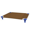 40x30 Pet Cot in Brown with Blue Legs, Unassembled