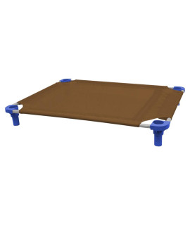 40x30 Pet Cot in Brown with Blue Legs, Unassembled
