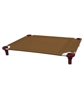 40x30 Pet Cot in Brown with Burgundy Legs, Unassembled