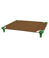 40x30 Pet Cot in Brown with Dustin Green Legs, Unassembled